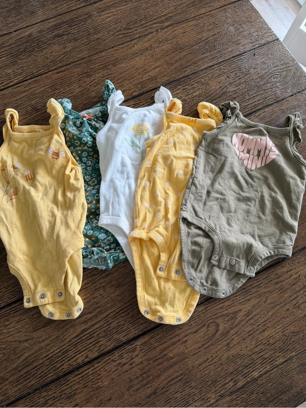 Carter's Girls' Bodysuit Set – Yellow, Green, White, Olive